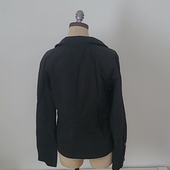 Nine West M Black Lightweight Moto Buckle Spring/Fall Outerwear Jacket - Picture 5 of 12